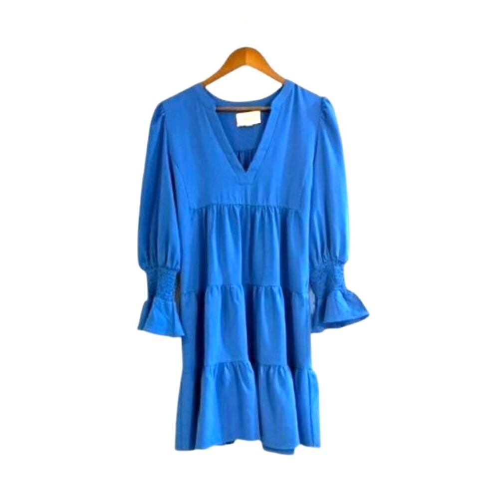 Pomander Place Tuckernuck Kenzo Crepe Dress L Capri Blue - Picture 2 of 6